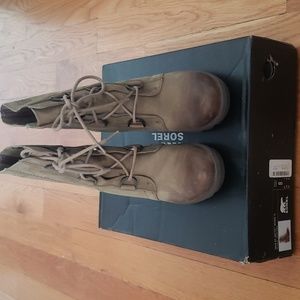 Sorel joan of arctic wedge II ash brown women's 8